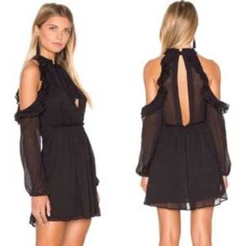 Free people You and I cold shoulder ruffle dress size 4 cutouts short boho whims
